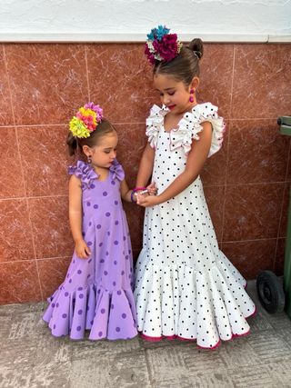 Traje Gitana Niña Lunares Lila 3 Años
