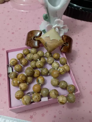 Set collana e bracciale argento e diaspro