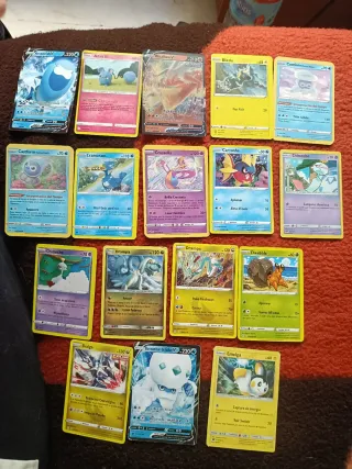 Lote Cartas Pokémon: Pancham, Pansage, Piplup, Poi