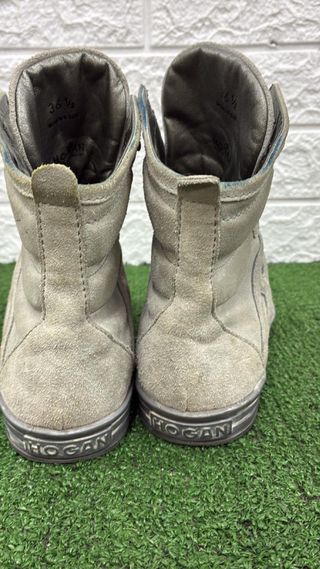 Hogan Stivaletto Grigio Pelle Scamosciata