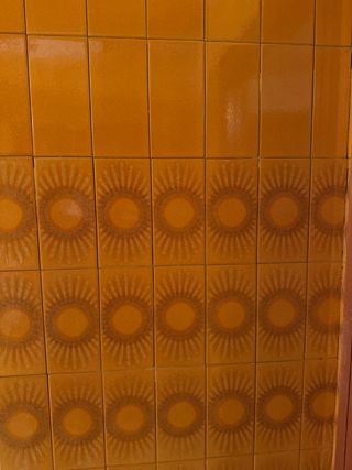 Baldosas vintage sol naranja