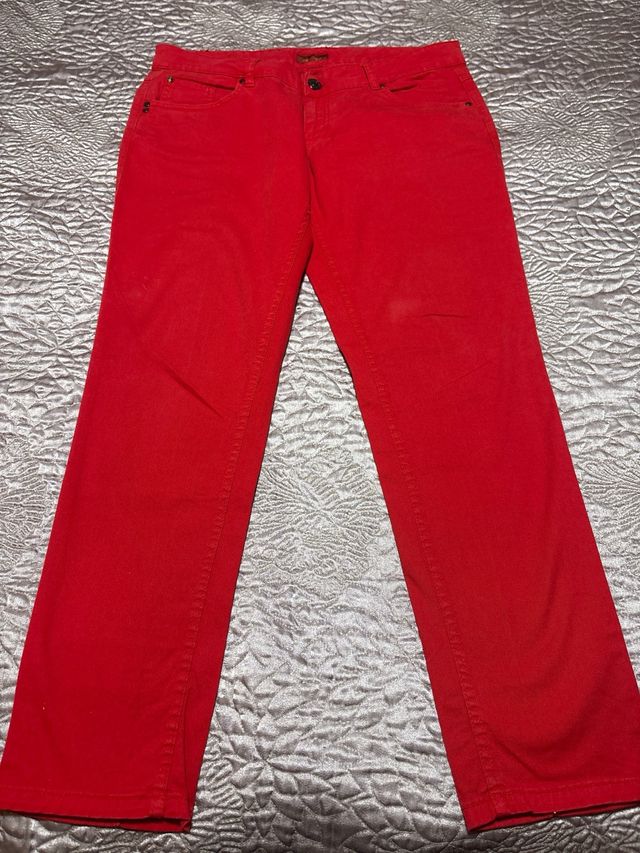 Pantalón Mujer Caramelo Rojo
