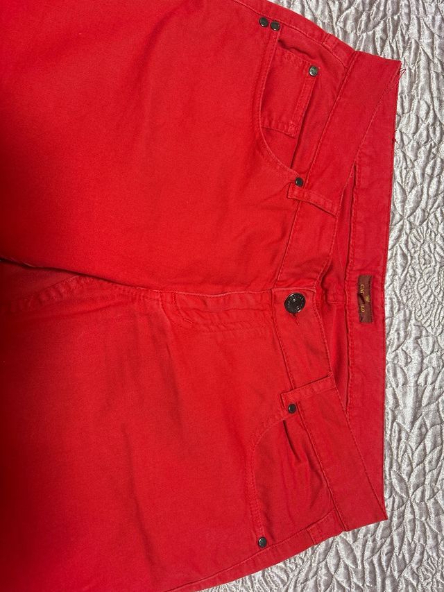 Pantalón Mujer Caramelo Rojo