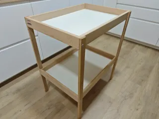 Cambiador bebé Ikea Sniglar madera/blanco