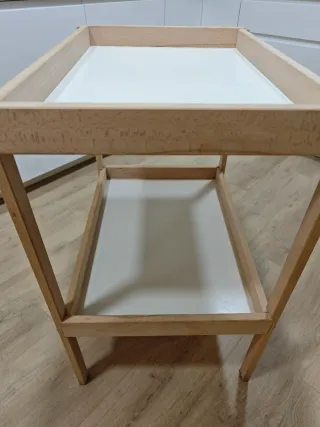 Cambiador bebé Ikea Sniglar madera/blanco