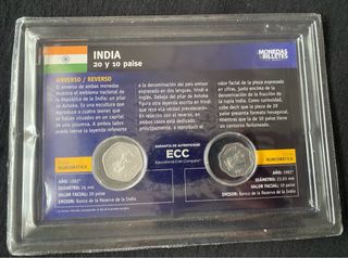 Monedas India 10 y 20 Paise
