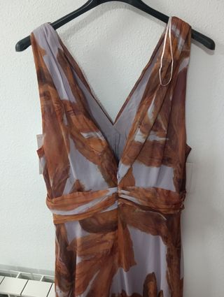 Vestido largo estampado mujer