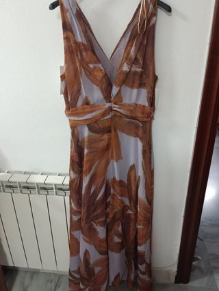 Vestido largo estampado mujer