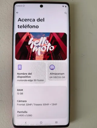 Motorola Edge 50 Fusion - Incluye cargador y funda