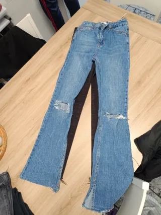 Pantalones cargo negros mujer