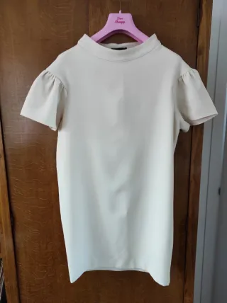 Mini abito/tunica Pinko bianco panna.