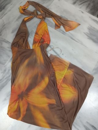 Vestido largo Zara estampado