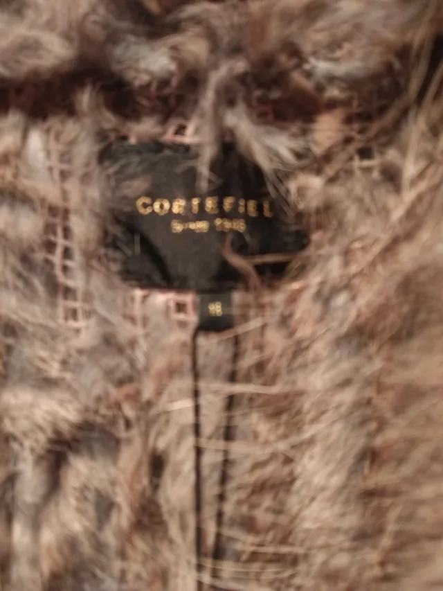 Chaleco pelo conejo auténtico marrón multicolor