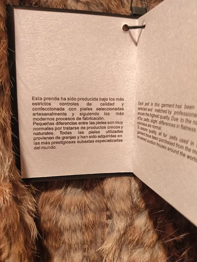 Chaleco pelo conejo auténtico marrón multicolor