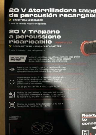 TALADRO PERCUTOR parkside 20v performance