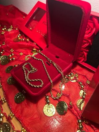 Conjunto cadena y pulsera de oro 18k