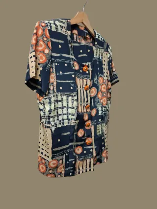 Conjunto Retrô Chic Forrado Estampa Geométrica