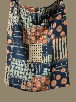 Conjunto Retrô Chic Forrado Estampa Geométrica