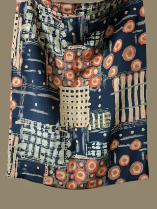 Conjunto Retrô Chic Forrado Estampa Geométrica