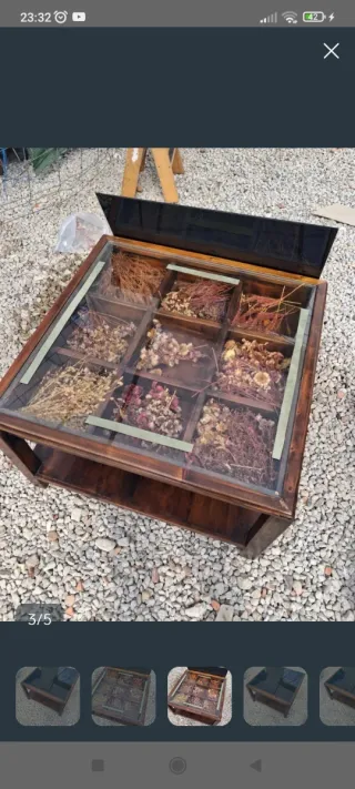 Mesa de centro madera y cristal