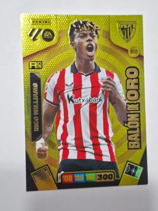 Cromo Nico Williams Balón de Oro Adrenalyn Panini