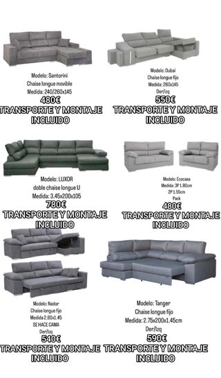 SOFÁS NUEVOS CON TRANSPORTE Y MONTAJE INCLUIDO