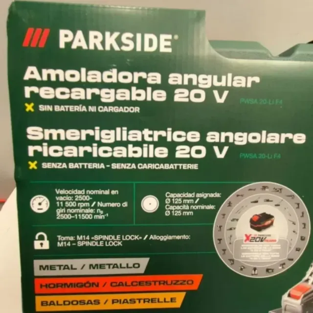 Amoladora Angular PARKSIDE Batería X20Vteam