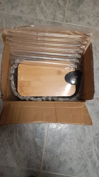 Cubo Basura Baño 5L Pedal Bambú Relaxdays