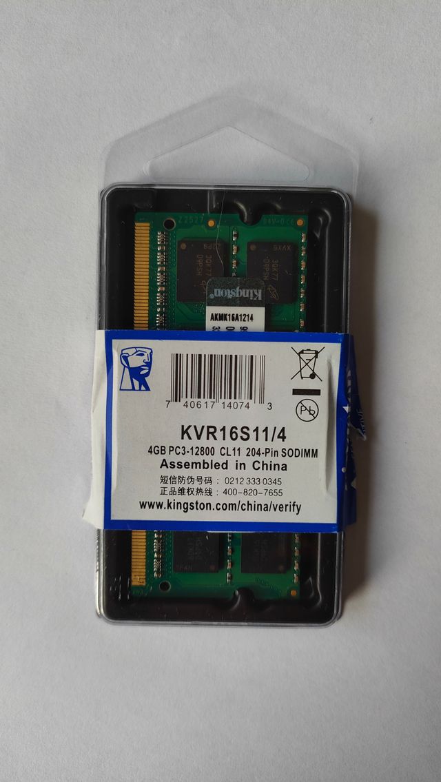 Memoria RAM Kingston 4GB DDR3 SODIMM