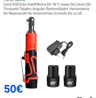 Carraca Eléctrica 18V + Cargador + 2 Baterías