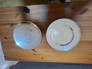 Lote 8 Platos Alpaca Plateada + Centro