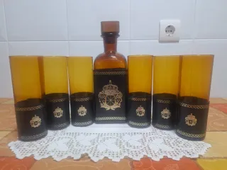 Juego Vintage Vasos y Botella Whisky