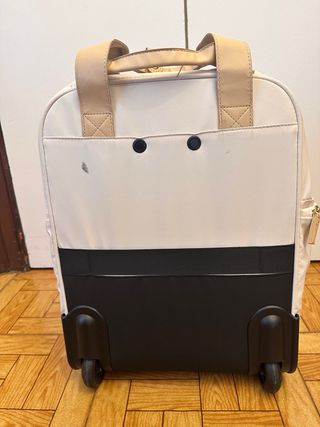 Mochila con ruedas Arcoiris beige/blanca