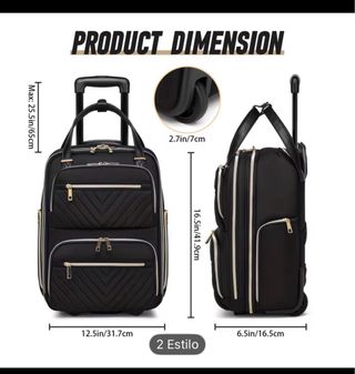 Mochila con ruedas Arcoiris beige/blanca