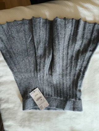 Falda punto gris corta Talla S