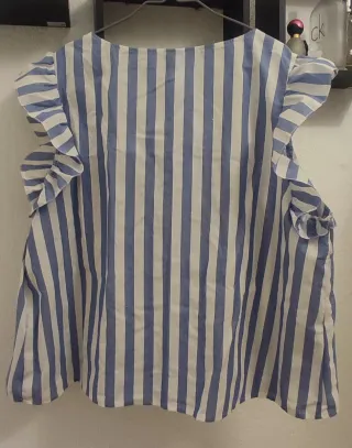 Blusa SHEIN Rayas Azul Blanco Talla 4XL