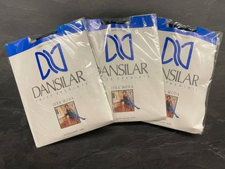 3 paia di calze a rete blu vintage Dansilar M/L