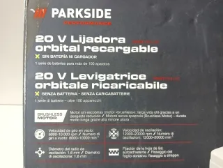 Lijadora Orbital Recargable PARKSIDE 20V