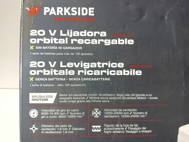 Lijadora Orbital Recargable PARKSIDE 20V