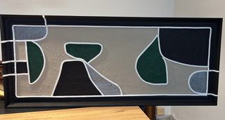 Cuadro decorativo masilla beige y verde