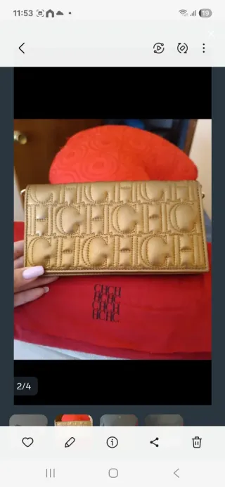 Cartera Carolina Herrera Dorada