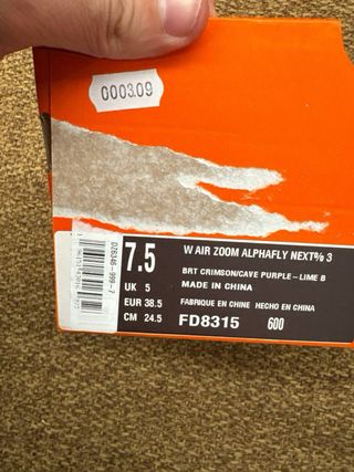 Nike Alphafly 3 Taglia 38.5 Nuove