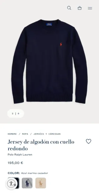 Polo Ralph Lauren Jersey Marrón Punto Fino