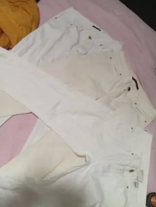3 Pantalones Blancos Talla 38 Mango/Zara
