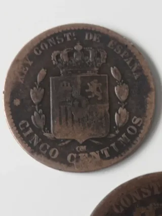 Lote 3 Monedas Alfonso XIII 5 y 10 céntimos