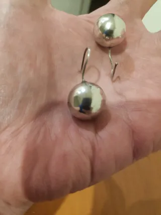 Pendientes Bola Baño Plata Ley La Colonia