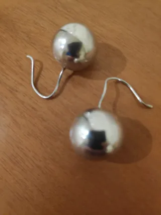 Pendientes Bola Baño Plata Ley La Colonia