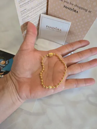 Pulsera Pandora Dorada Bolitas