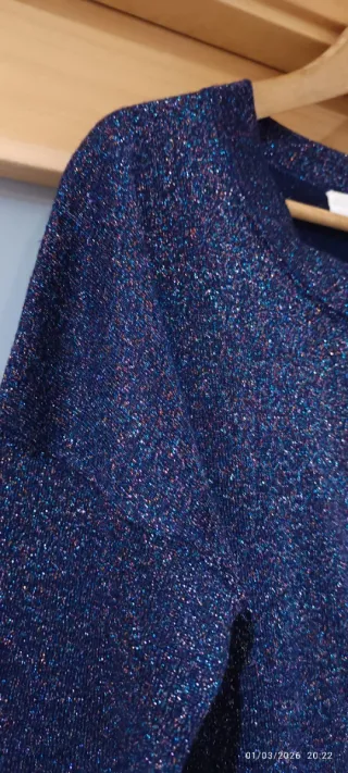 Jersey Zara azul con brillos