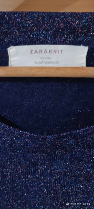 Jersey Zara azul con brillos
